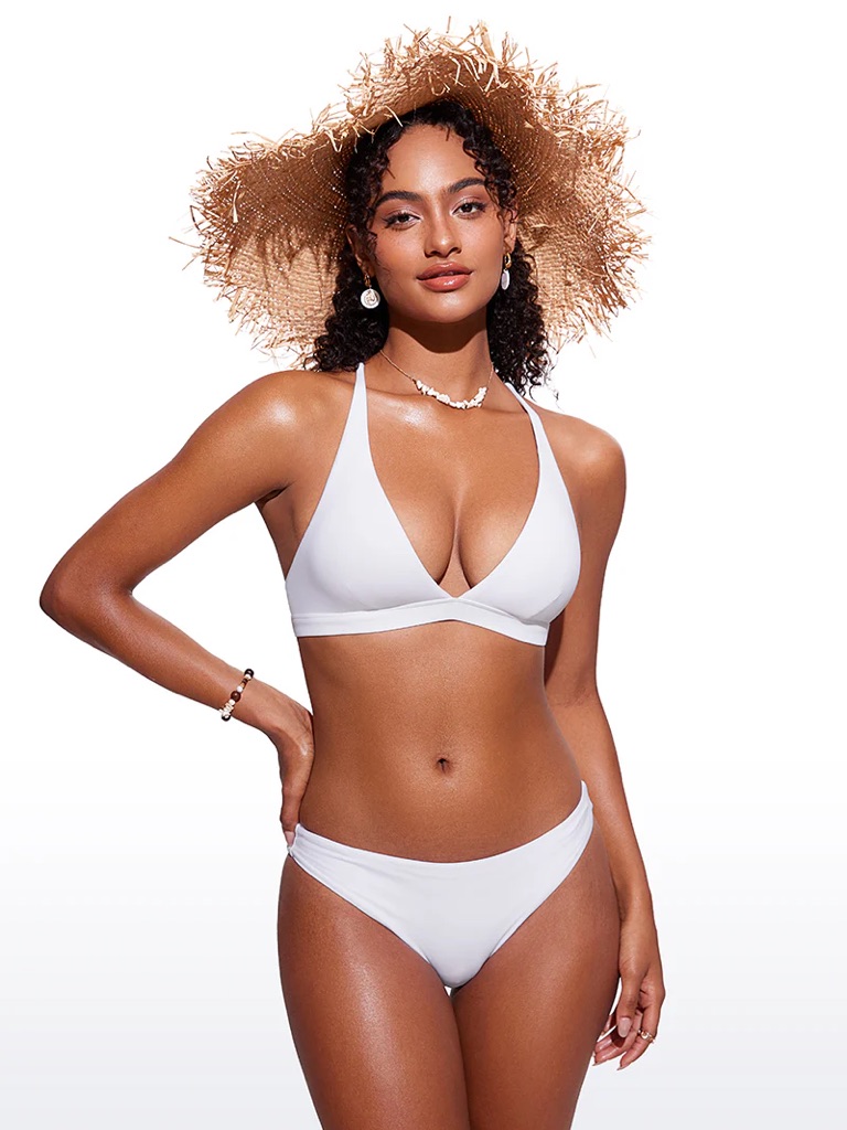 Sunshine Criss Cross Back V Neck Bikini Top